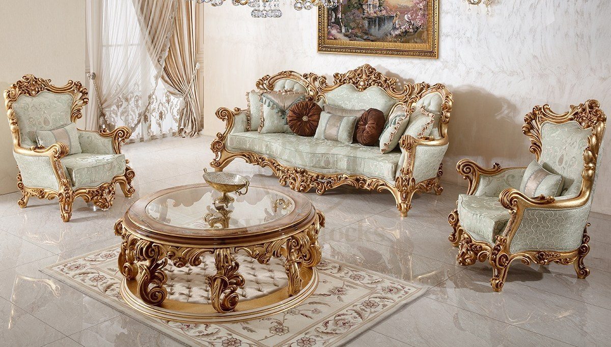 Royal Sultan Hand Carved Teak Sofa Set II, Saharanpur, Sofa Set
