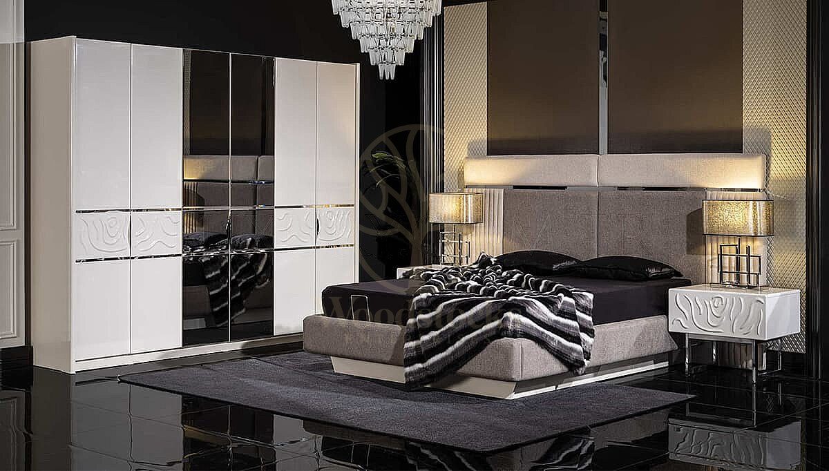 Luxury Varenna White Grey Handcrafted Teak King Size Bed, Saharanpur, view 2