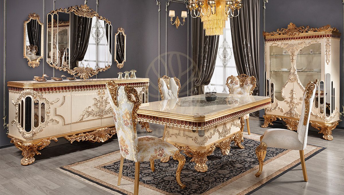 Royal Almati Hand Carved Teak Dining Table Set, Saharanpur, Dining Table