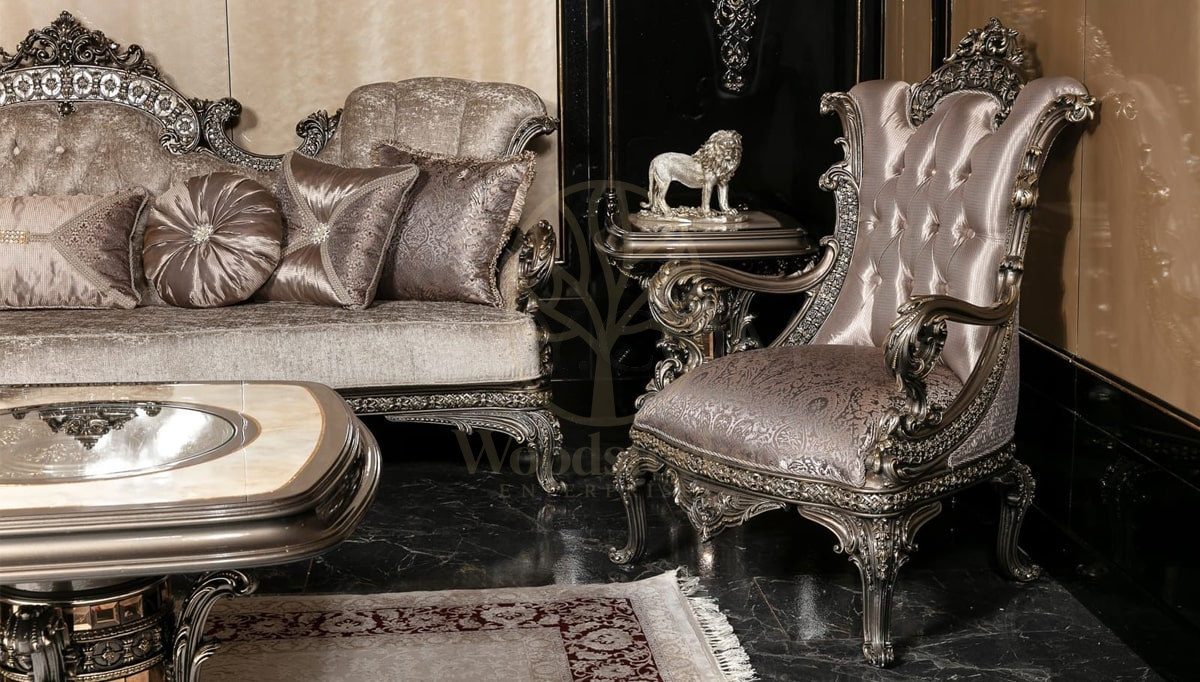 Royal Mucevher Hand Carved Teak Sofa Set, Saharanpur, view 4