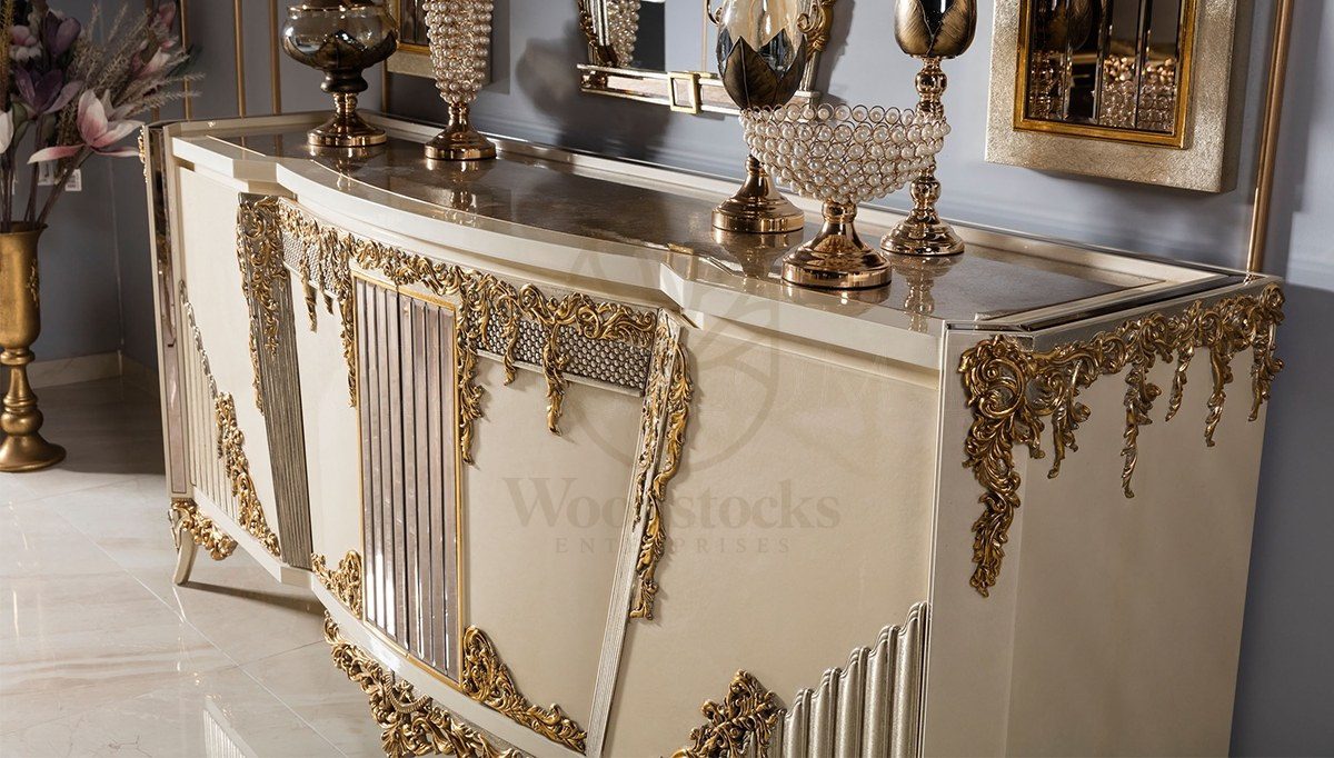 Royal Hanedan Hand Carved Teak Dining Table Set, Saharanpur, view 8