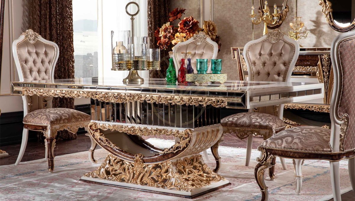Royal Eritre Bronze Hand Carved Teak Dining Table Set, Saharanpur, view 2