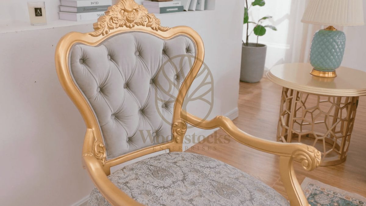Teak Hand-Carved Gold Maharaja 3-Piece Sofa Set, view 7