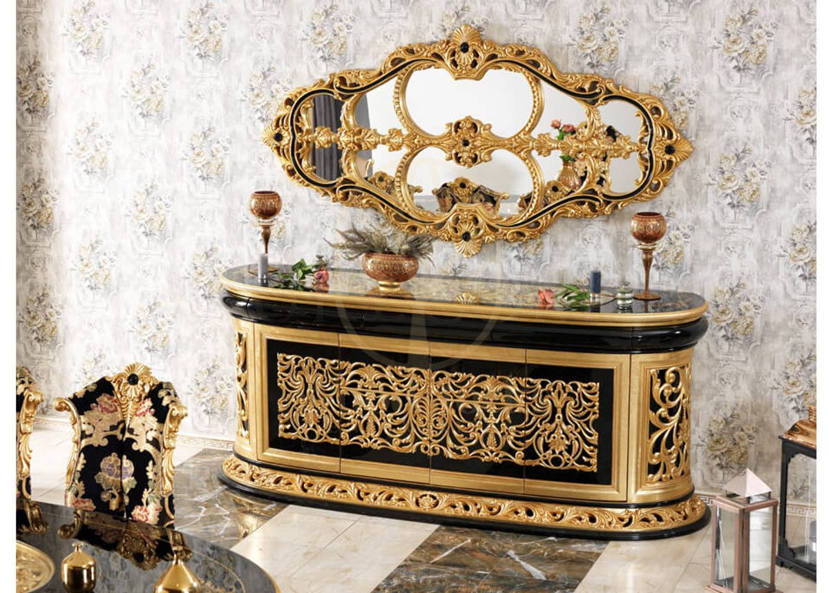 Royal Harzemsah Black Hand Carved Teak Dining Table Set, Saharanpur, view 6