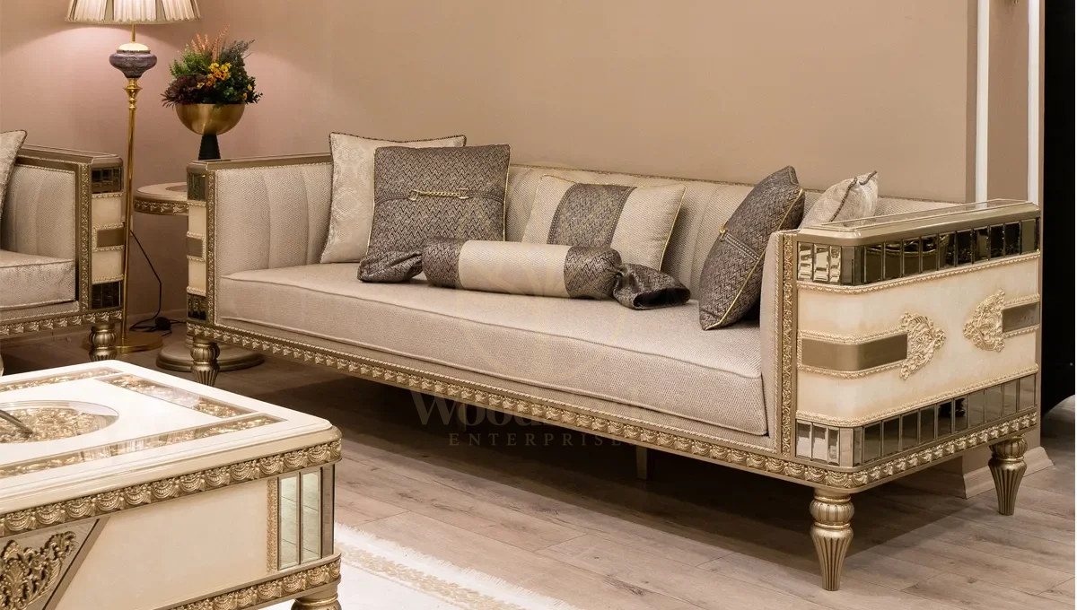 Royal Baxter Hand Carved Teak Sofa Set, Saharanpur, view 3