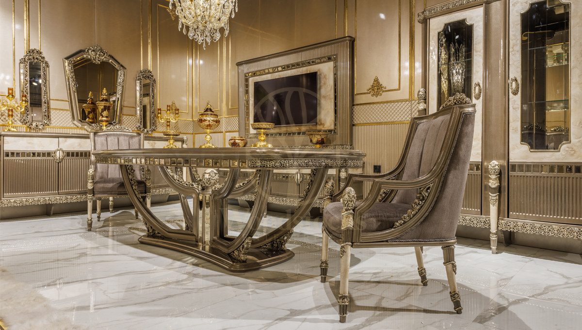 Royal Madison Hand Carved Teak Dining Table Set, Saharanpur, view 3