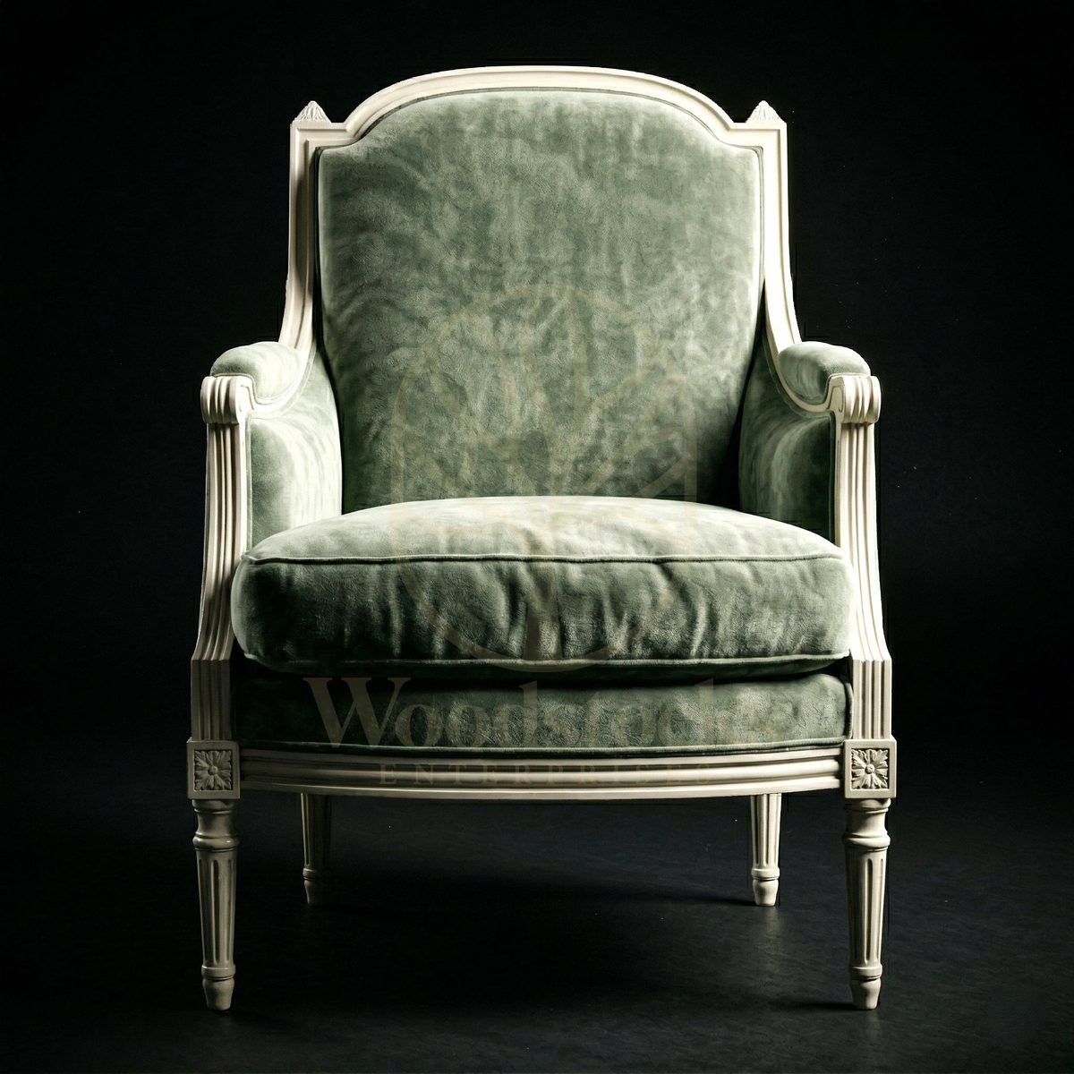 Royal Teak Louis XVI Salon Bergère à Coussin, Saharanpur, view 2