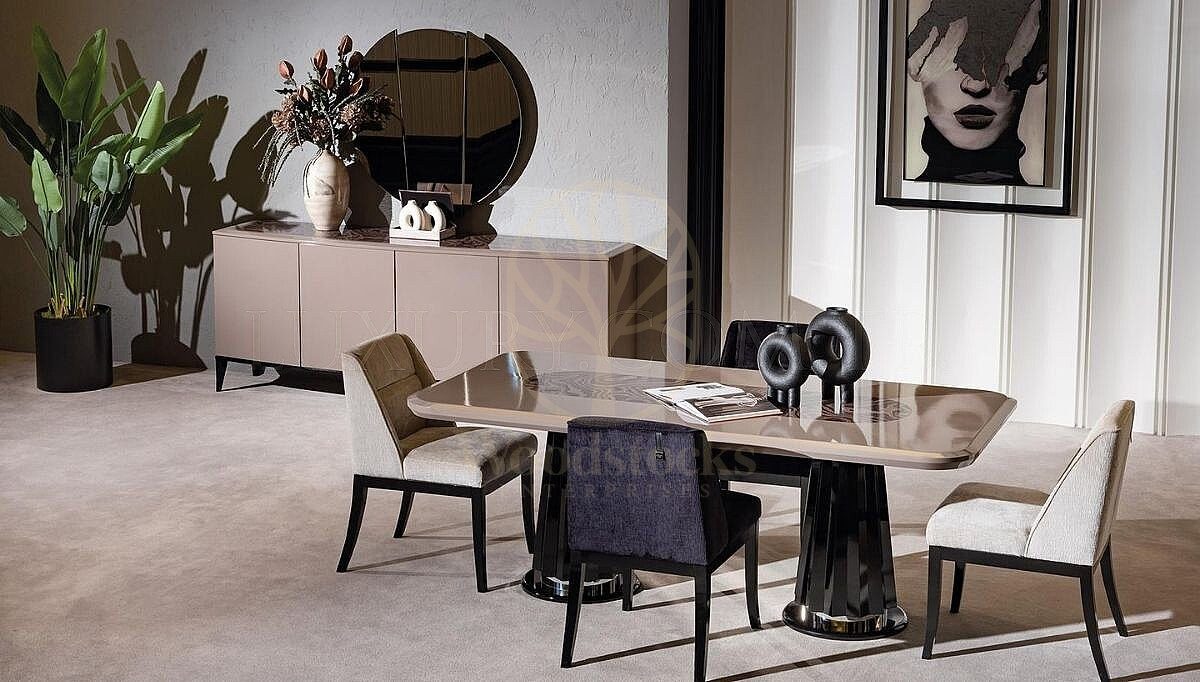 Luxury Vessari Handcrafted Teak Dining Table Set, Saharanpur, view 6