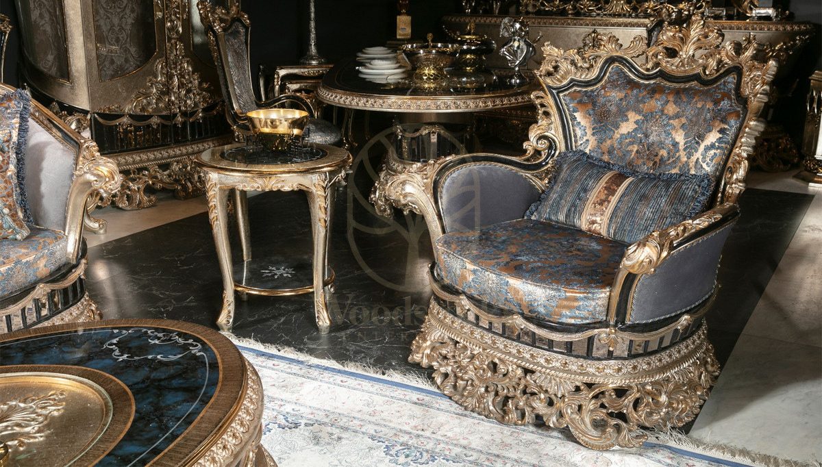 Royal Bilbao Hand Carved Teak Sofa Set II, Saharanpur, view 4