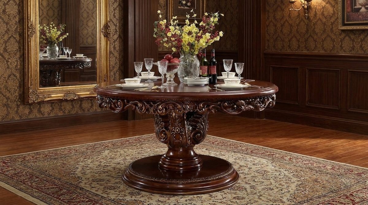 Teak Antique Gold Dining Table, Dining Table