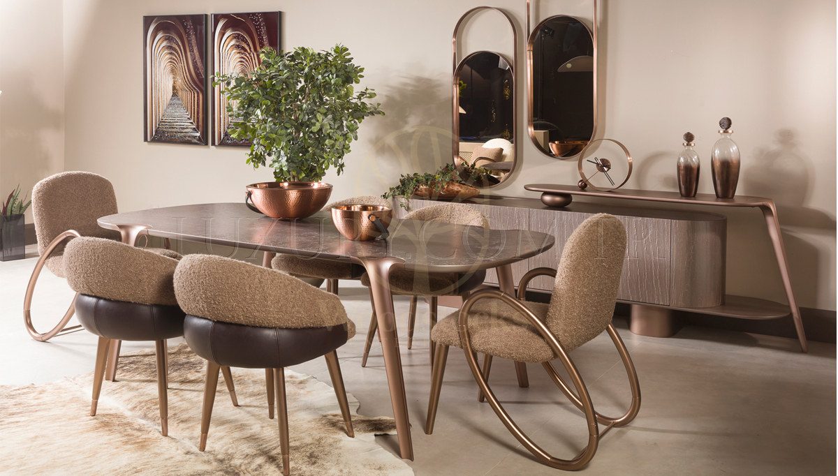 Luxury Petalya Handcrafted Teak Dining Table Set, Saharanpur, Dining Table