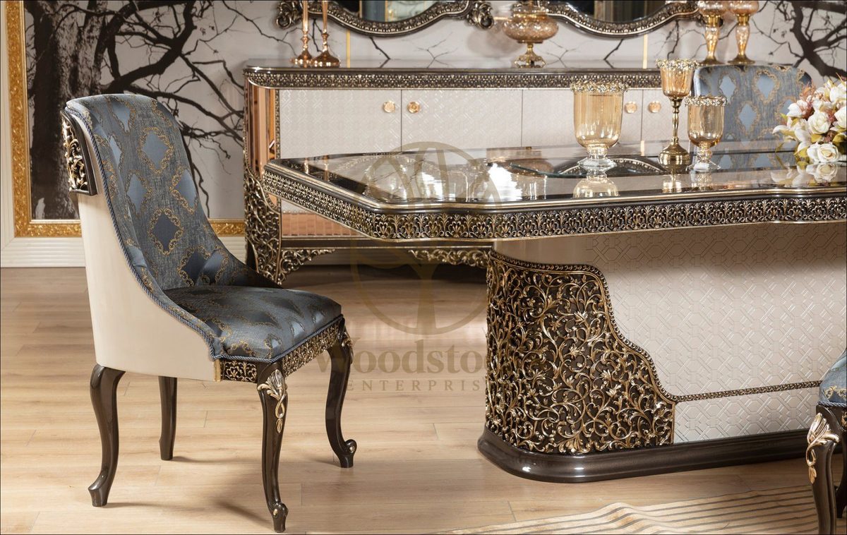 Teak Lagos Ivory and Black Dining Set, view 6