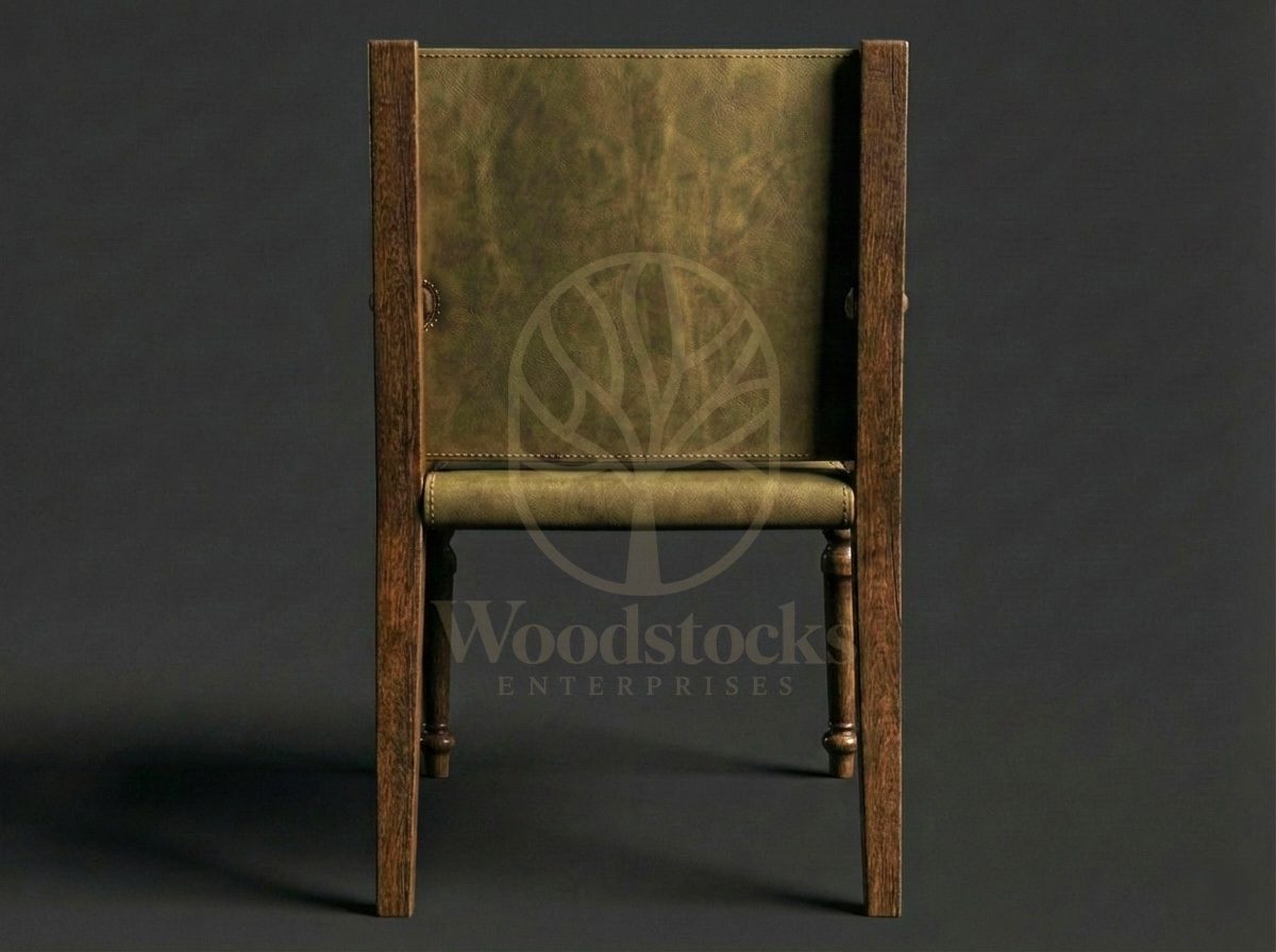 Luxury Teak Hampstead Study Room Leather Armchair, Saharanpur, view 4