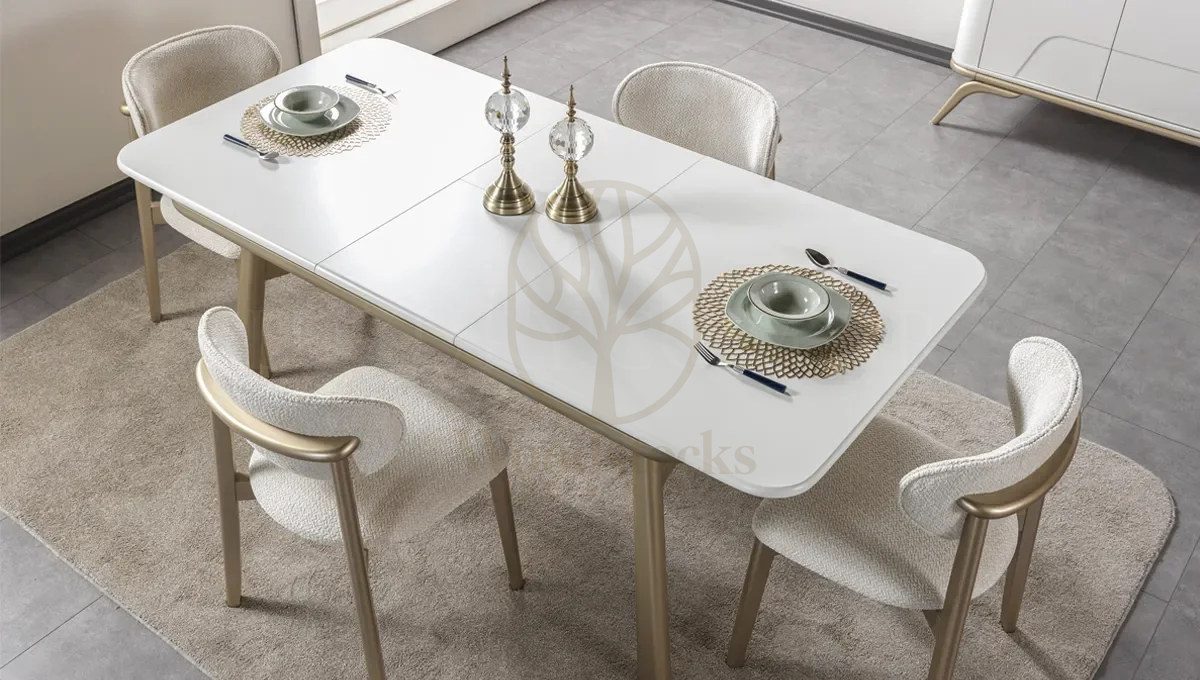 Luxury Florim Handcrafted Teak Dining Table Set, Saharanpur, view 5