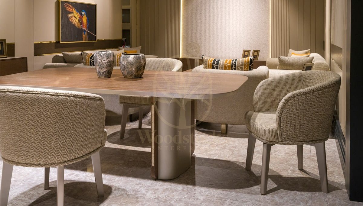 Luxury Santos Handcrafted Teak Dining Table Set, Saharanpur, view 4