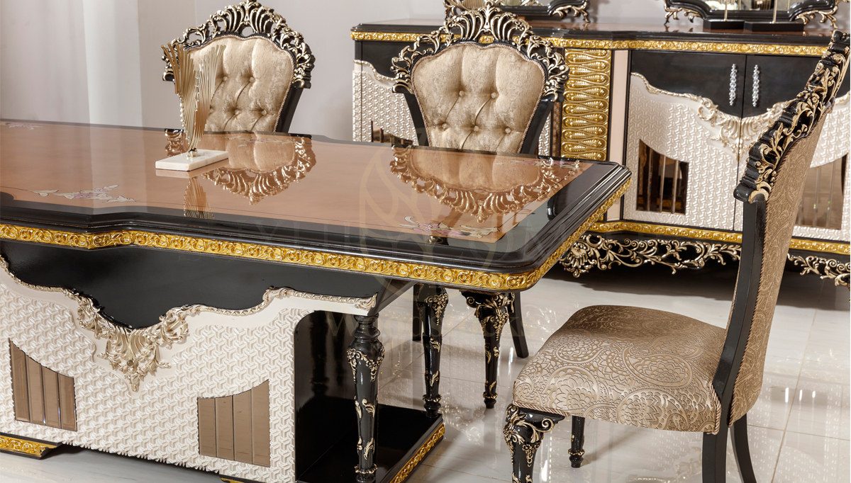 Royal Selda Hand Carved Teak Dining Table Set, Saharanpur, view 5