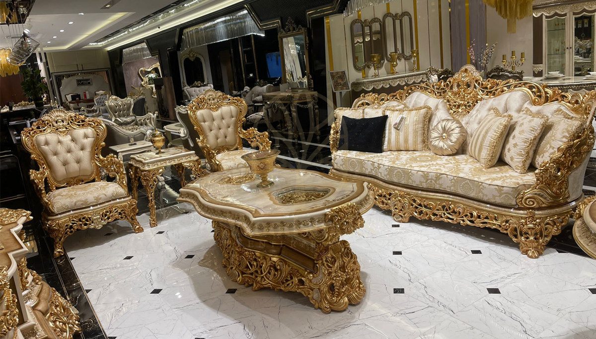 Royal Ciragan Hand Carved Teak Sofa Set, Saharanpur, Sofa Set