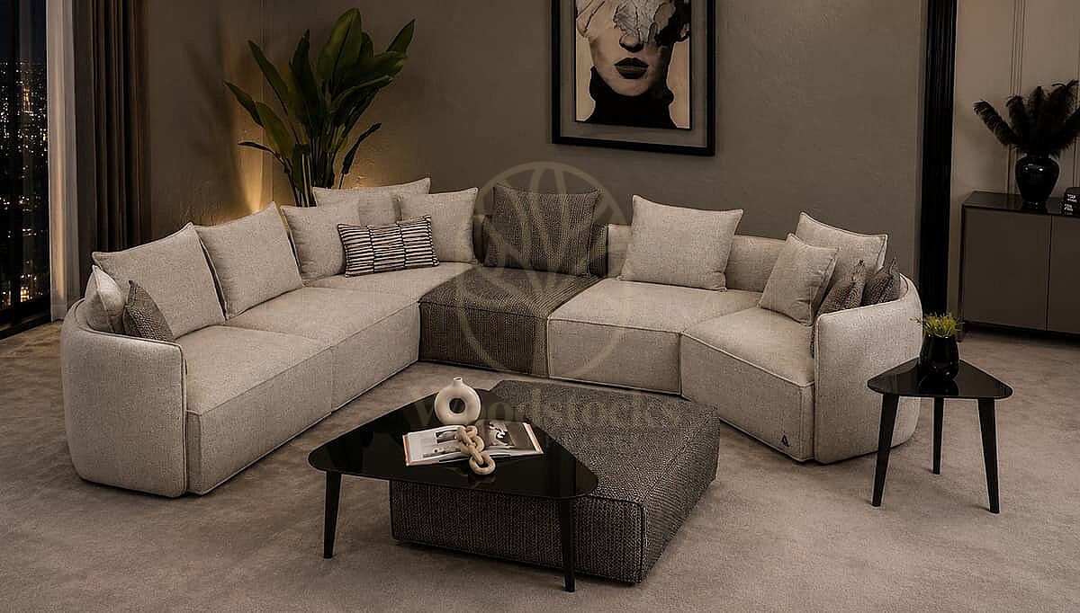 Luxury Arvento Handcrafted Teak L-Shape Sofa, Saharanpur, L Shape Sofa