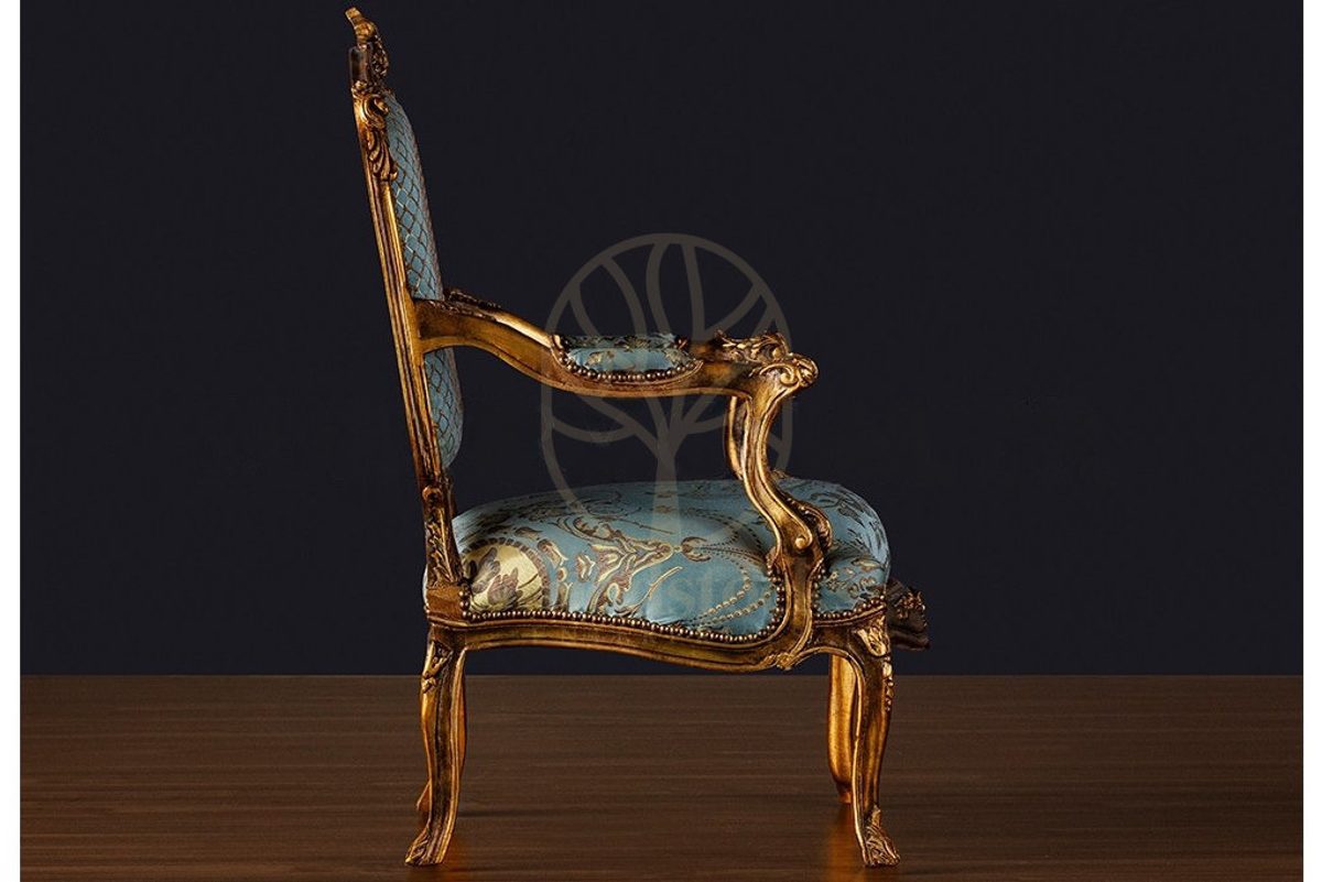 Royal Neposa Hand Carved Teak Armchair, Saharanpur, view 4