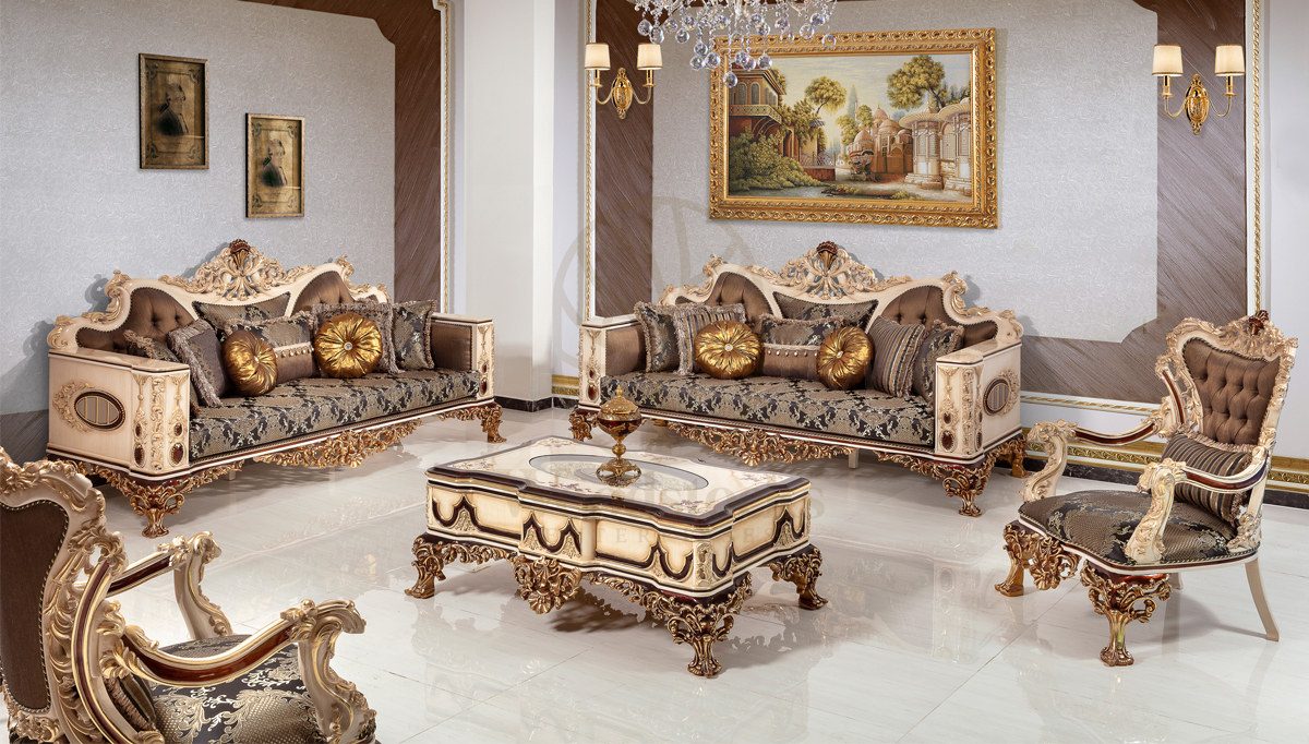 Royal Zenin Hand Carved Teak Sofa Set, Saharanpur, Sofa Set