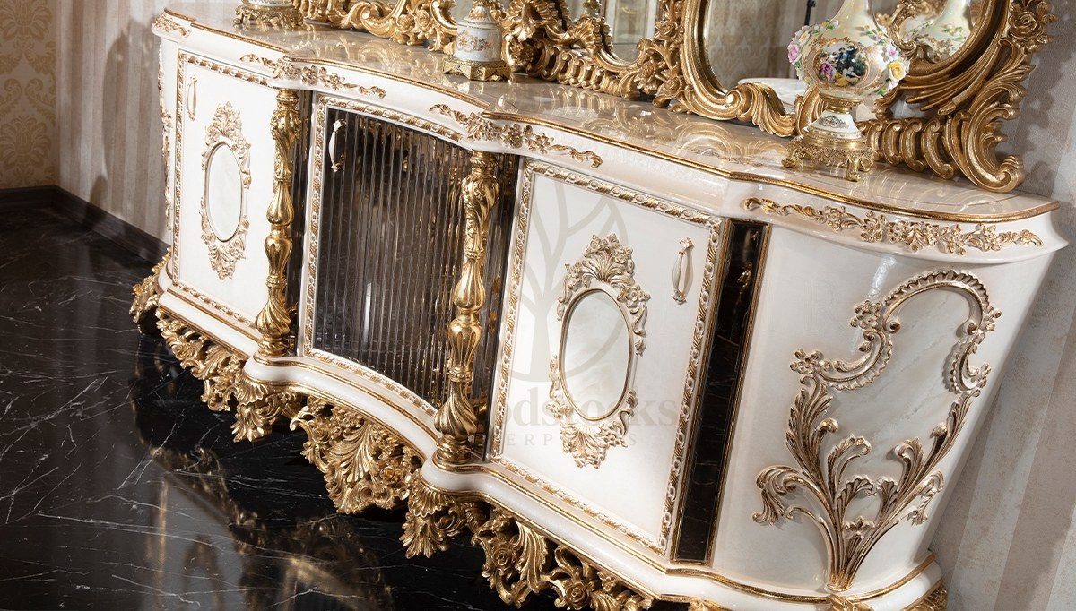 Royal Lapseki Hand Carved Teak Dining Table Set II, Saharanpur, view 2