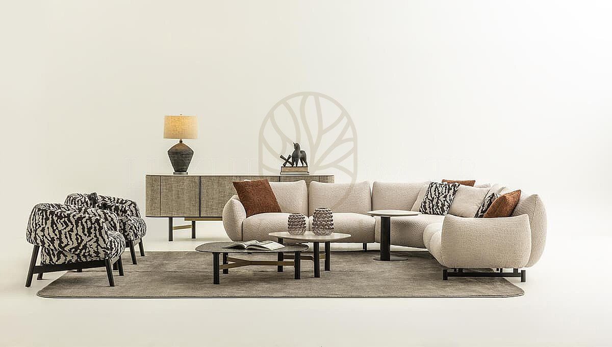 Luxury Valenci Handcrafted Teak L-Shape Sofa, Saharanpur, view 2