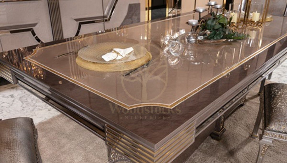 Royal Amatis Hand Carved Teak Dining Table Set, Saharanpur, view 7