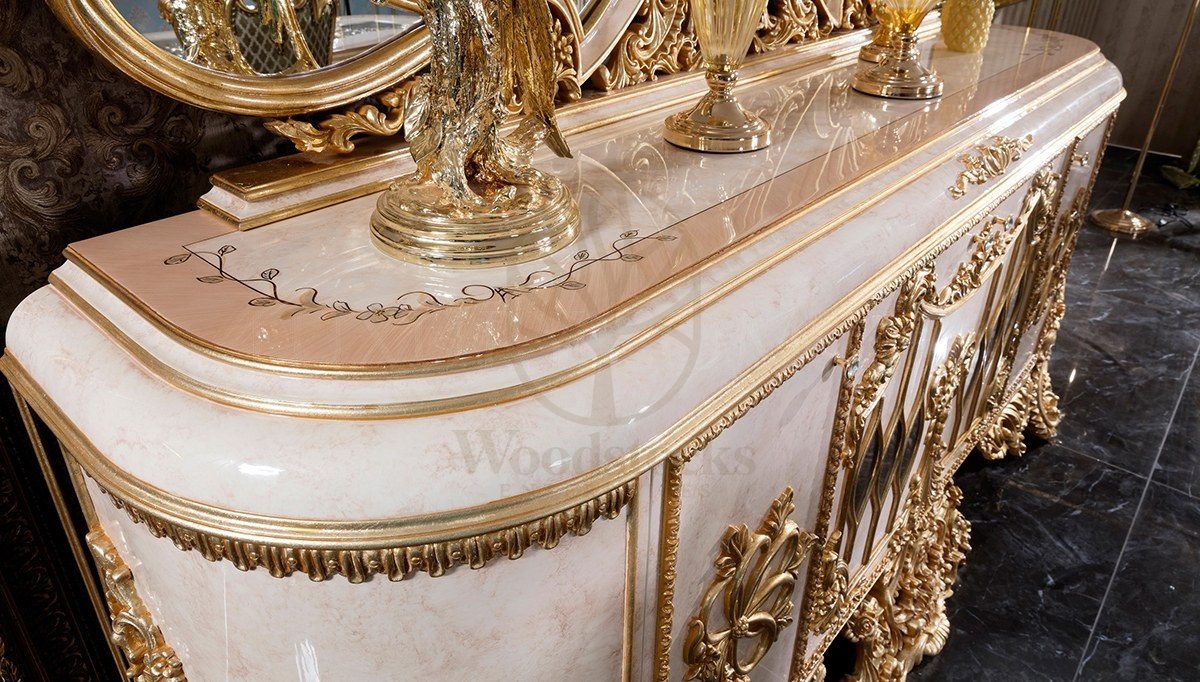 Royal Ayasofya Hand Carved Teak Console Table, Saharanpur, view 4