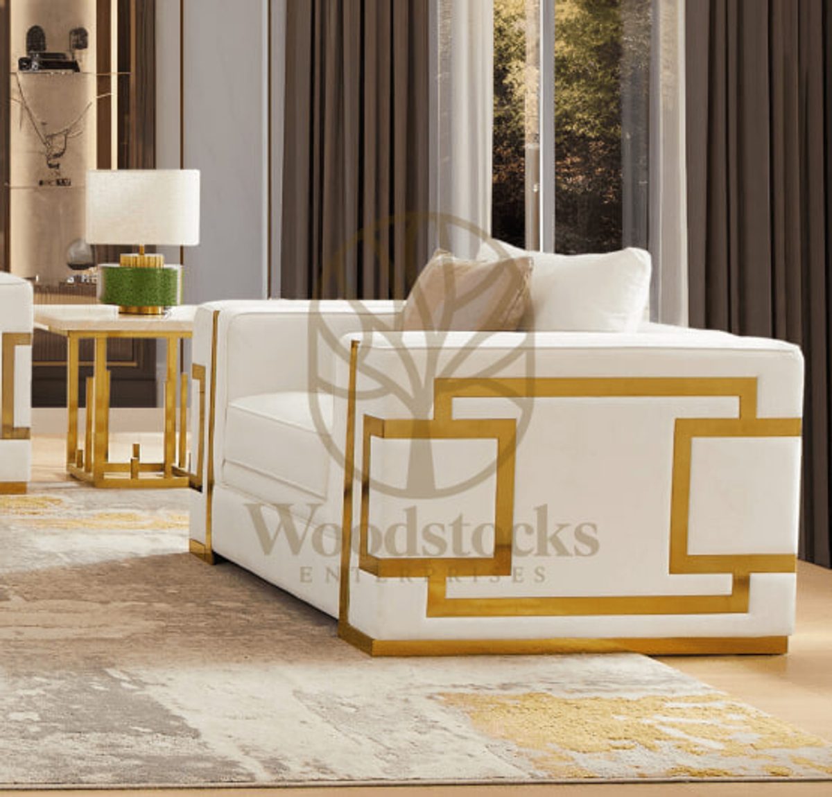 Contemporary Gold Sofa Set, view 4