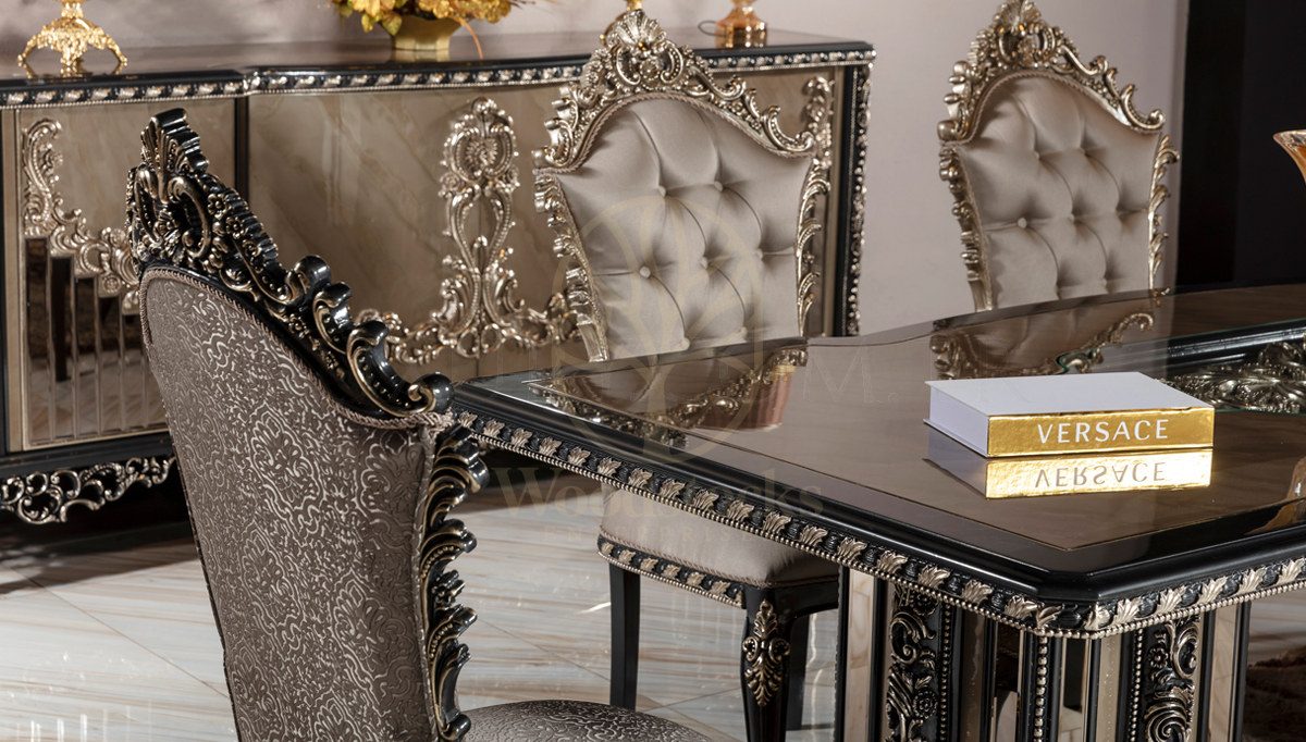 Royal Madley Hand Carved Teak Dining Table Set, Saharanpur, view 8
