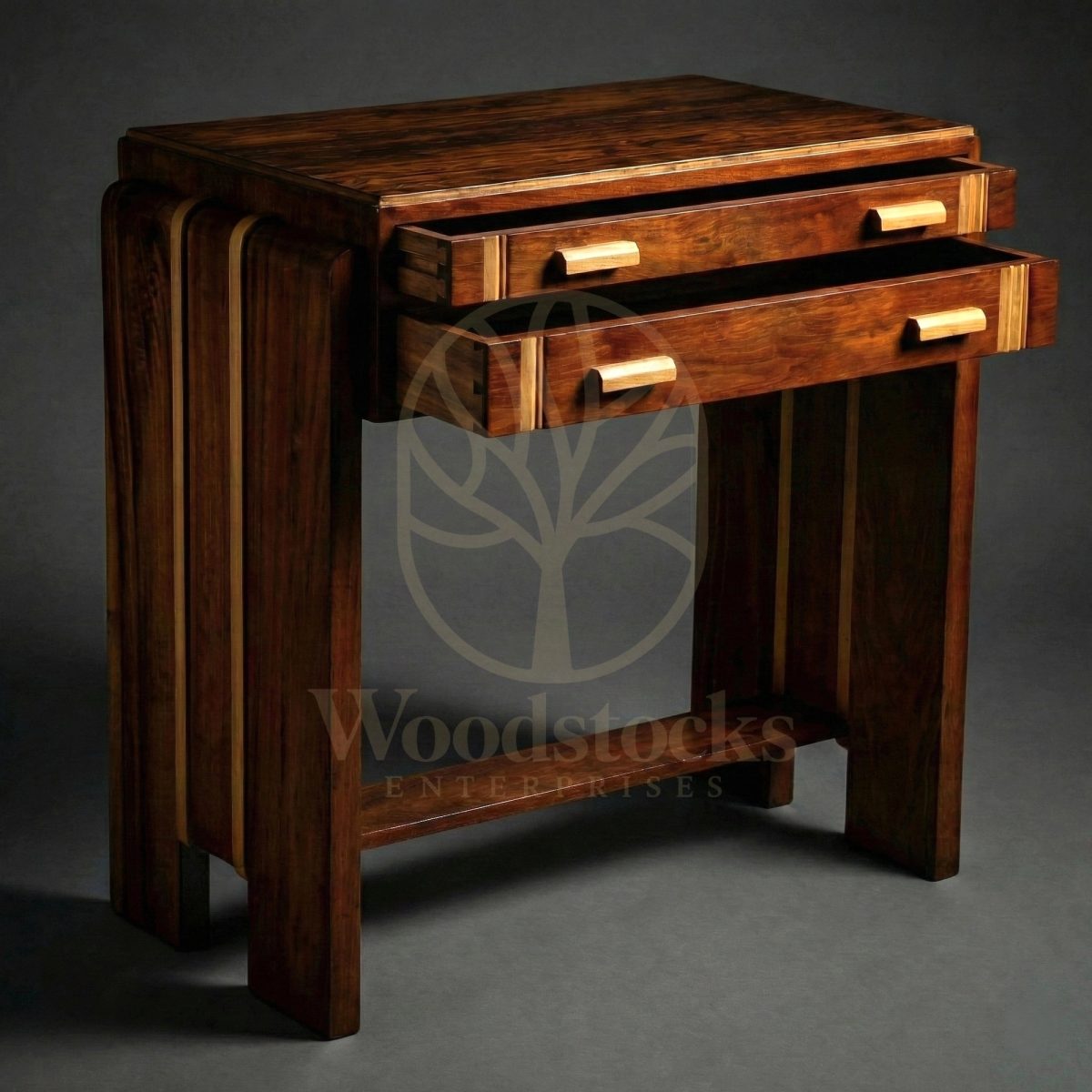 Luxury Teak Bloomsbury Art Deco Console Table, Saharanpur, view 2