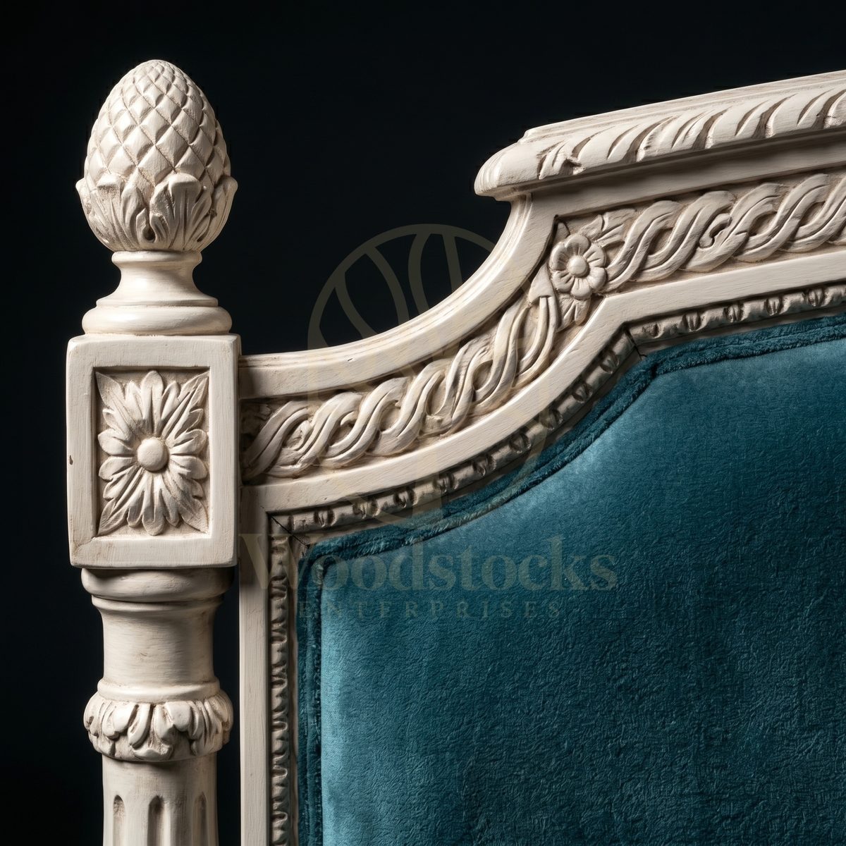 Royal Hand Carved Teak Petit Trianon Louis XVI Bedstead, Saharanpur, view 4