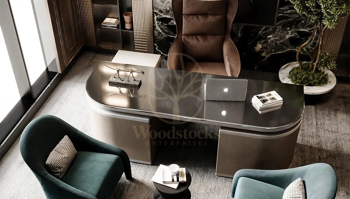 Luxury Anka Handcrafted Teak Office Table, Saharanpur, view 10