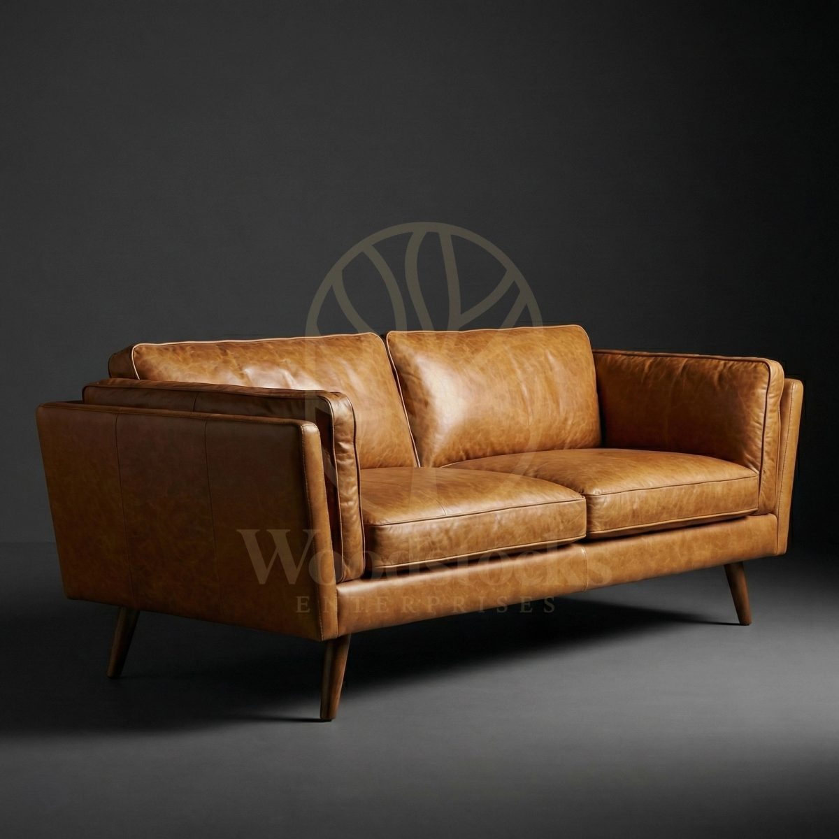 Luxury Teak Østerbro Modernist Leather Sofa, Saharanpur, view 2