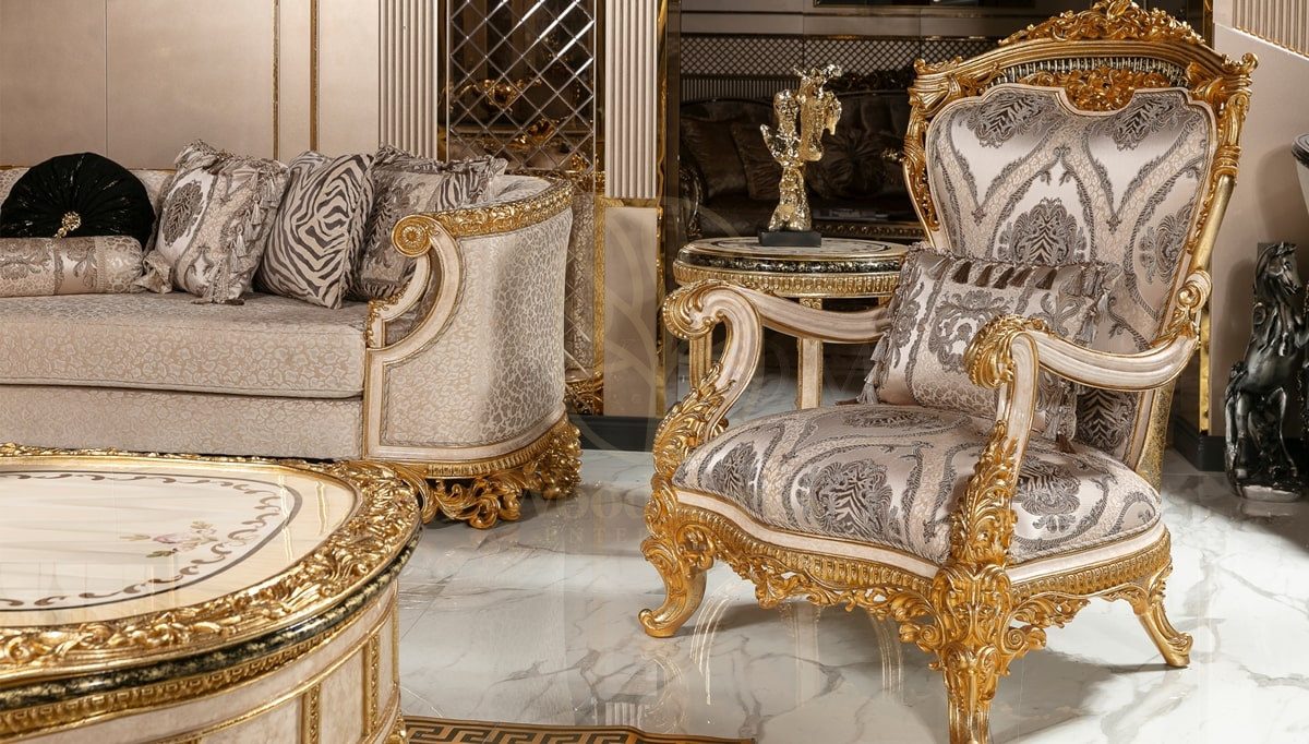 Royal Ofelya Cream Hand Carved Teak Sofa Set, Saharanpur, view 7