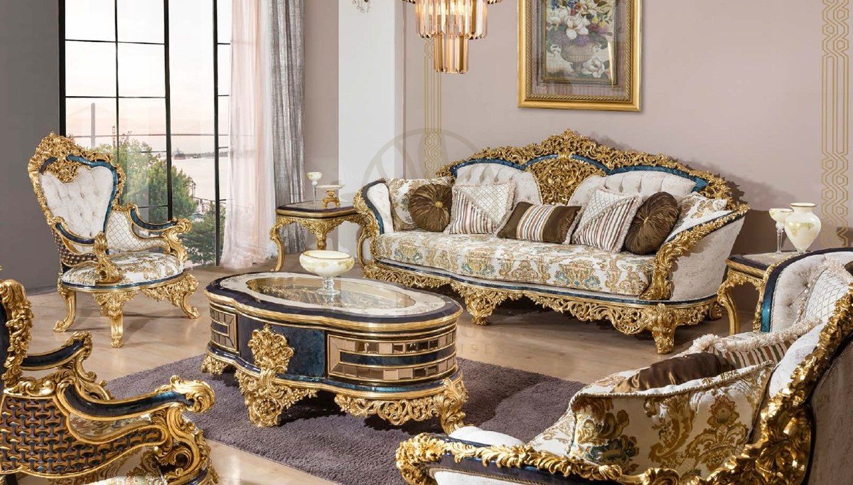 Royal Dubai Hand Carved Teak Sofa Set, Saharanpur, Sofa Set