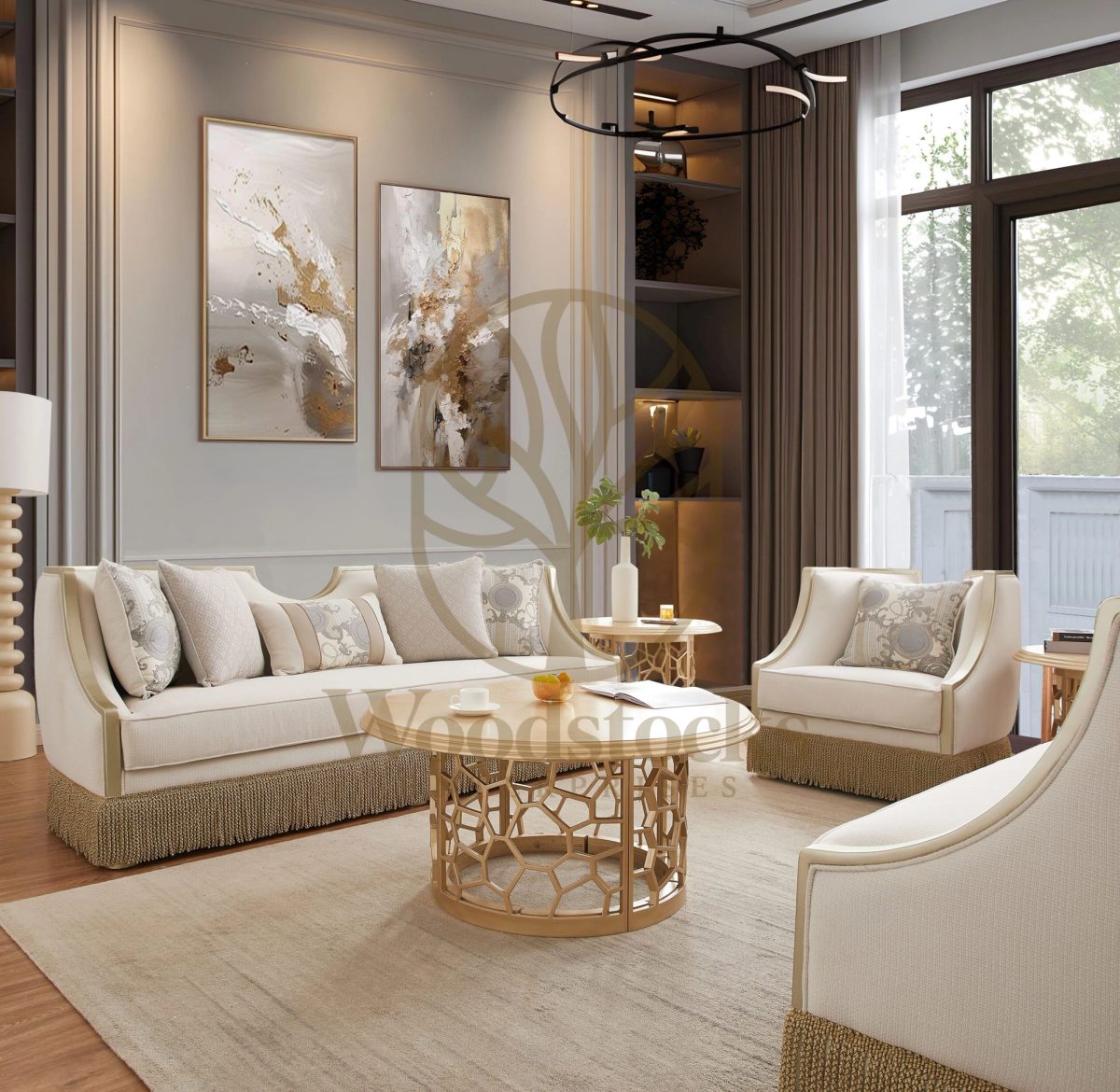 Teak Sleek Sofa Set, Sofa Set