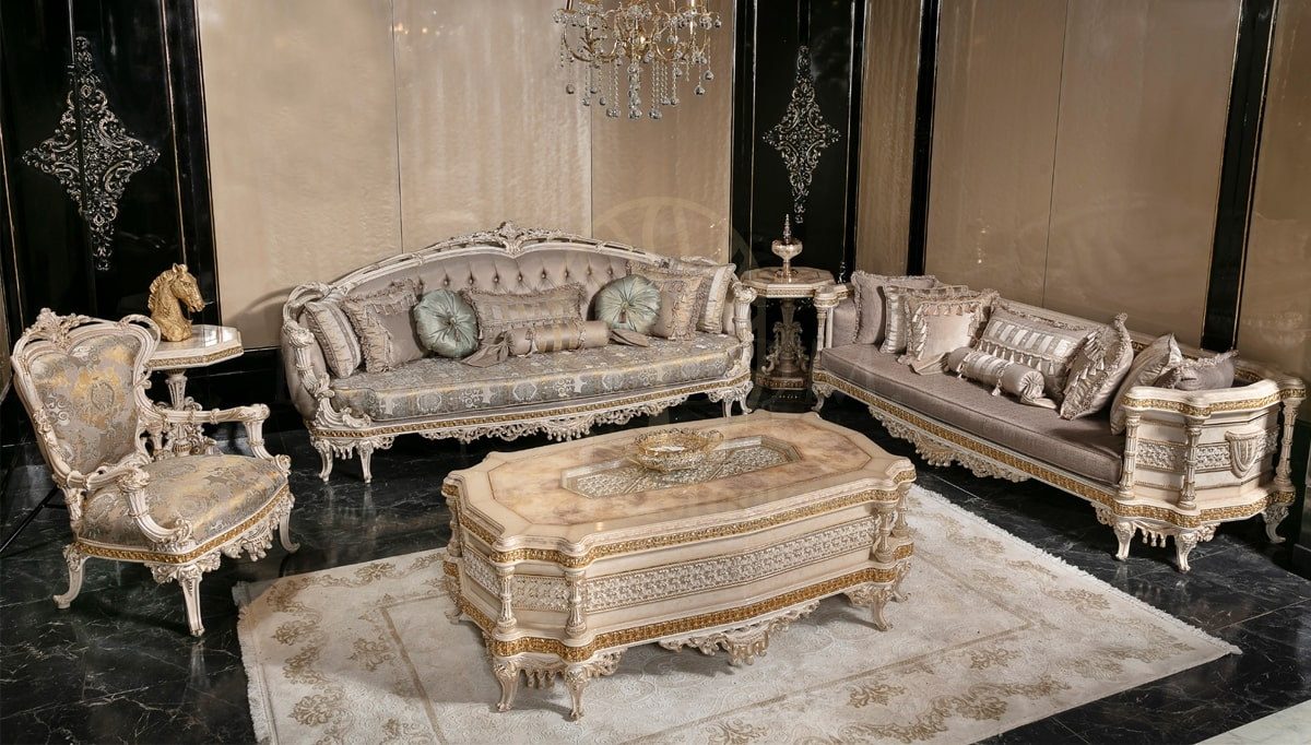Royal Defne Hand Carved Teak Sofa Set, Saharanpur, Sofa Set