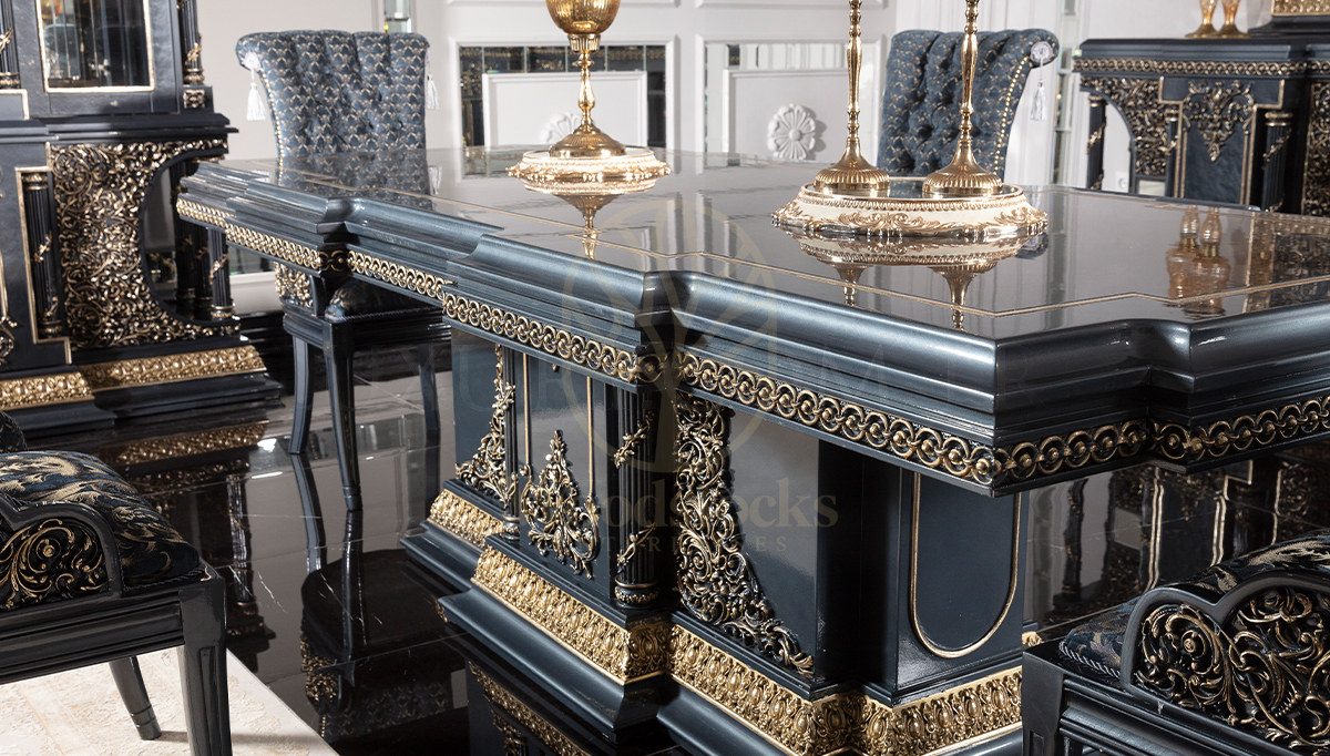Royal Nazende Hand Carved Teak Dining Table Set, Saharanpur, view 6