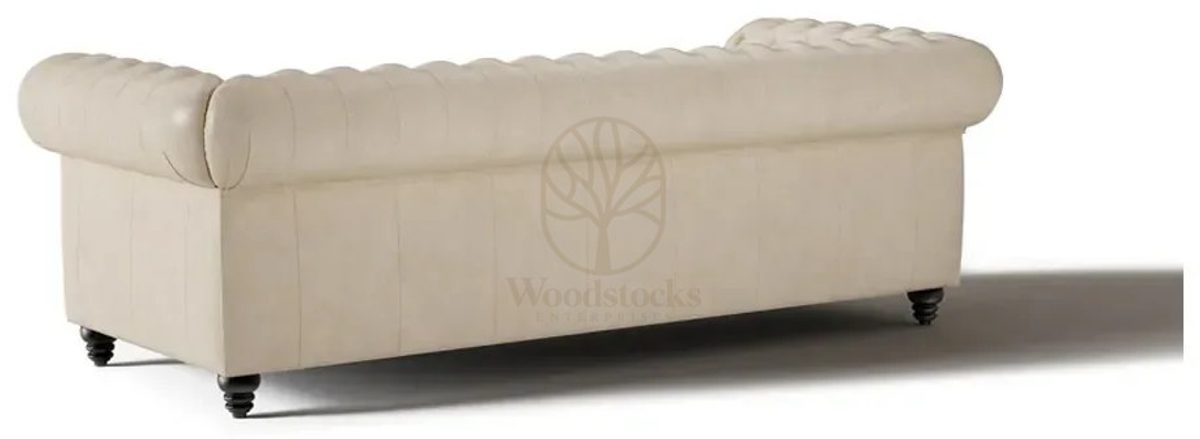 Royal Edmon White Chesterfield Hand Carved Teak Sofa Set, Saharanpur, view 7