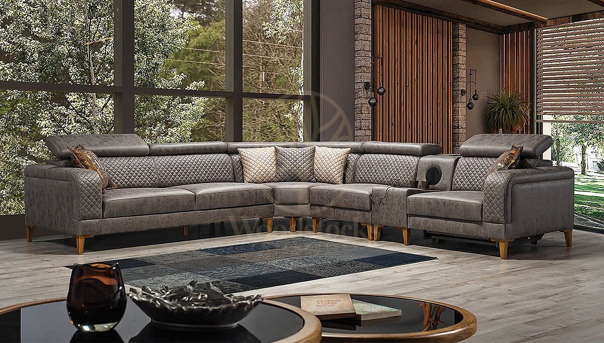 Luxury Merano Handcrafted Teak L-Shape Sofa, Saharanpur, view 2