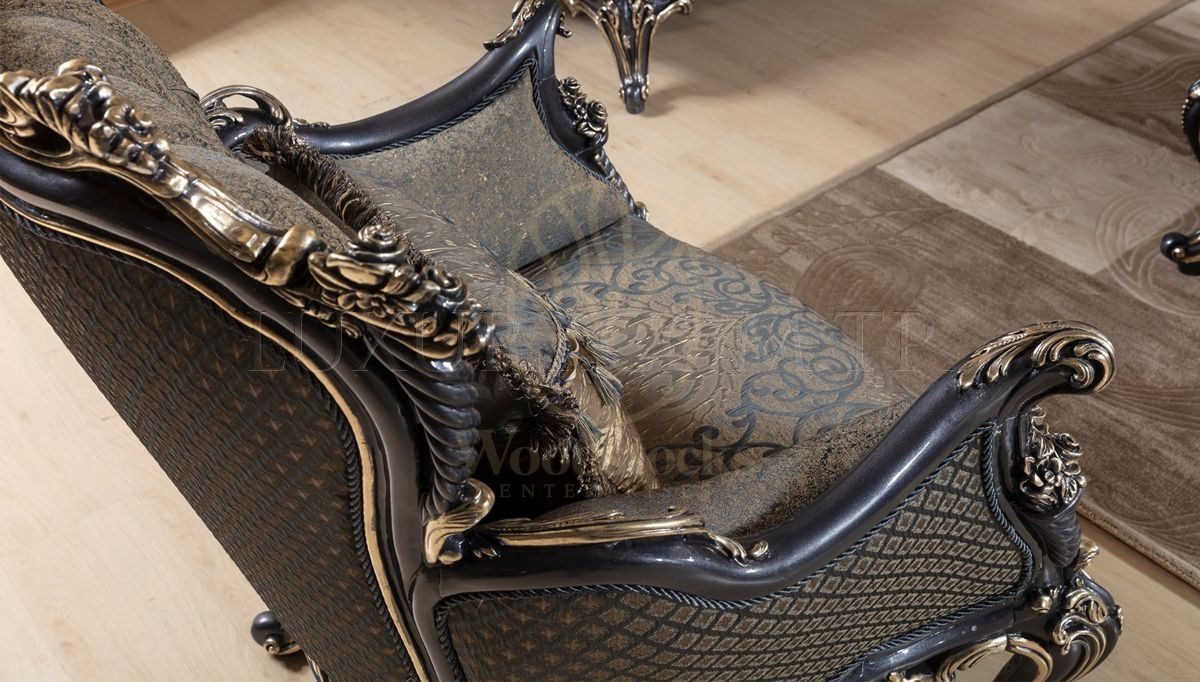 Royal Gazel Hand Carved Teak Sofa Set II, Saharanpur, view 5