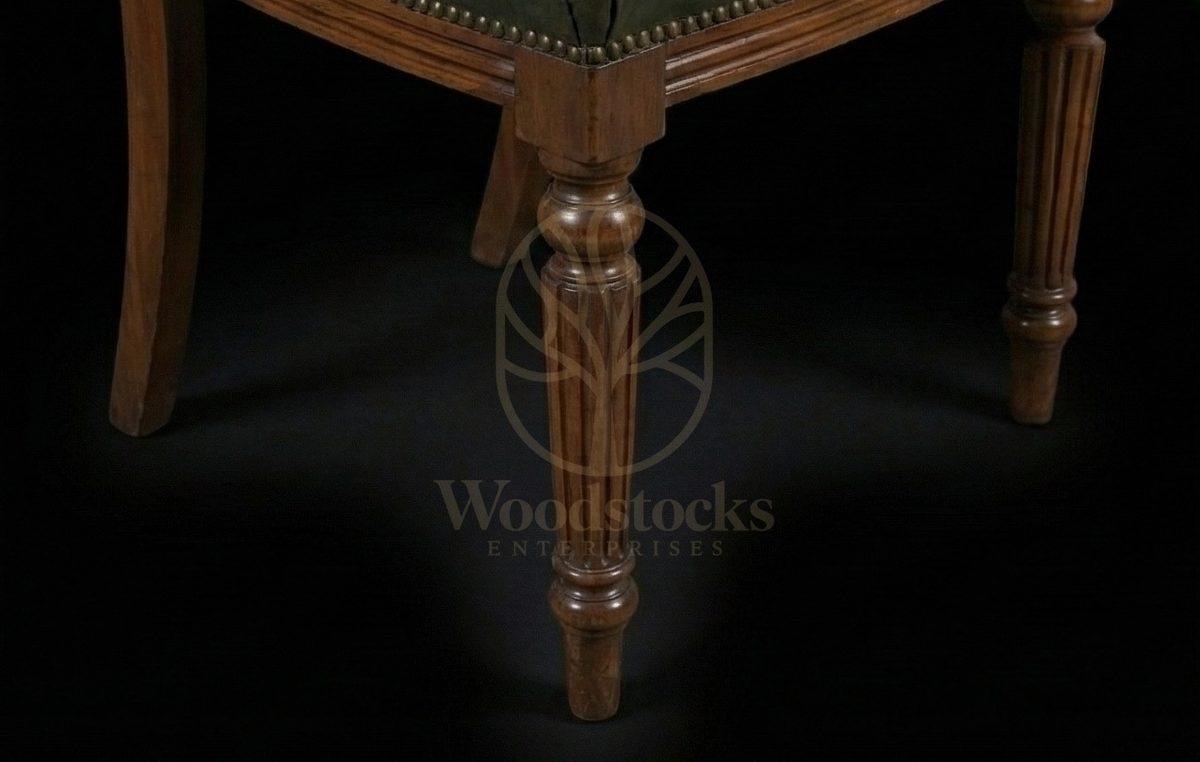 Royal Teak Regency Kidney-Desk & Leather Companion Chair, Saharanpur, view 5