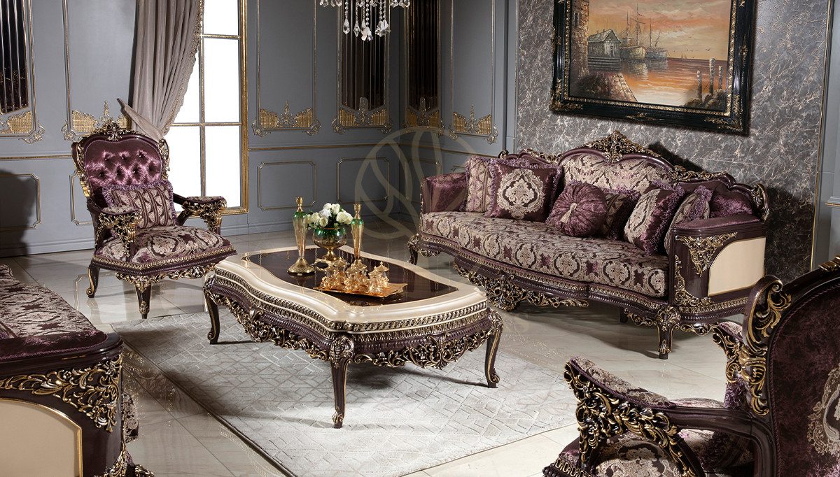 Royal Volendam Hand Carved Teak Sofa Set II, Saharanpur, Sofa Set