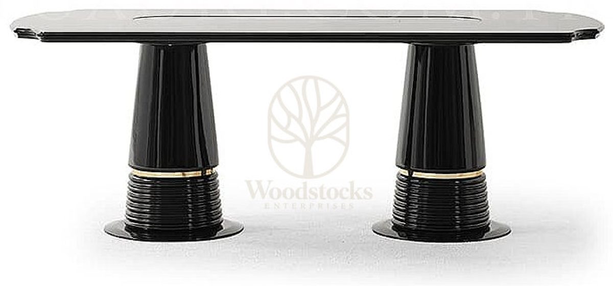 Luxury Arlina Black Handcrafted Teak Dining Table Set, Saharanpur, view 5