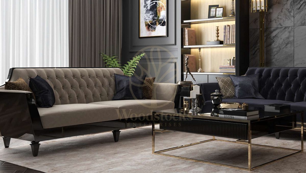 Luxury Marron Art Deco Handcrafted Teak Sofa Set, Saharanpur, view 2