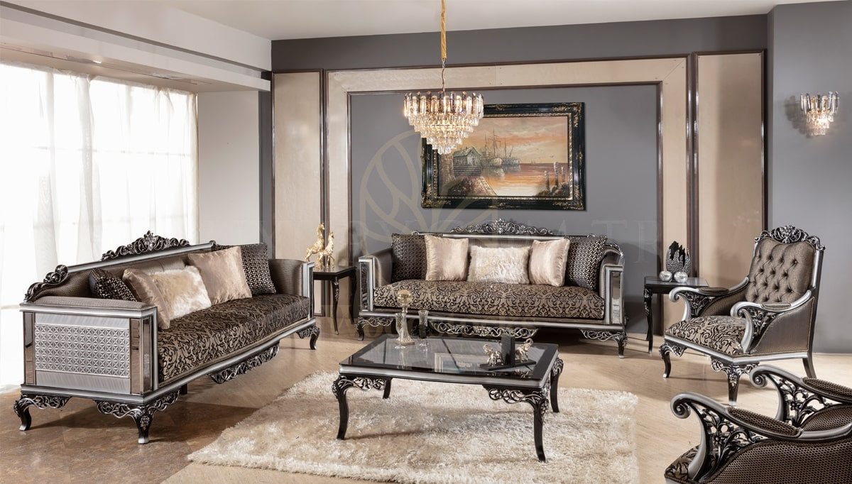 Royal Dilek Hand Carved Teak Sofa Set, Saharanpur, Sofa Set