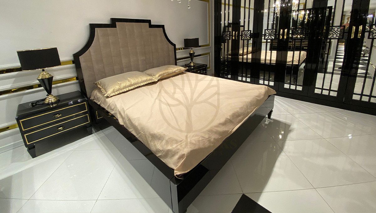 Luxury Diego Art Deco Handcrafted Teak King Size Bed, Saharanpur, view 4
