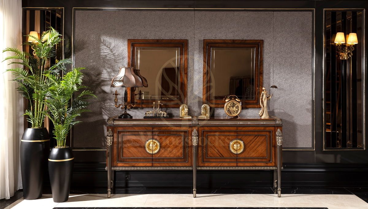 Royal Bermuda Walnut Hand Carved Teak Dining Table Set, Saharanpur, view 9