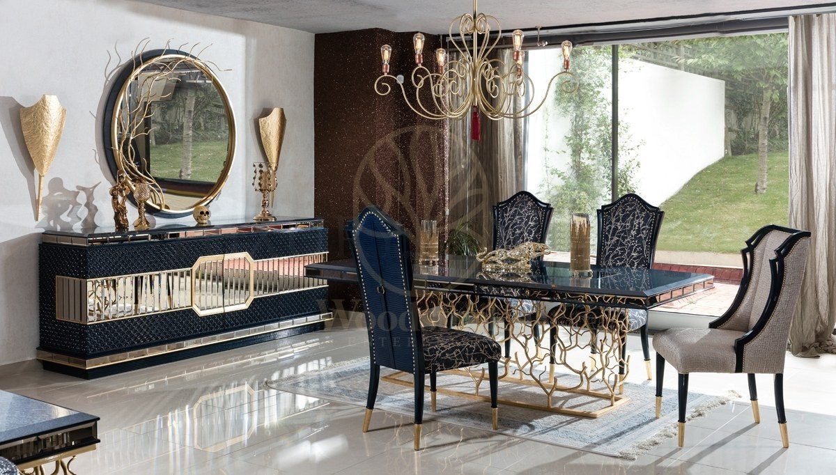 Luxury Sidney Handcrafted Teak Dining Table Set, Saharanpur, Dining Table